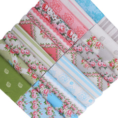 CraftsFabrics 2,5'' x 44'' Floral &amp; Checkered 42Pcs Charm Pack Tissu prédécoupé 100% coton pour quilting, scrapbooking, couture, patchwork