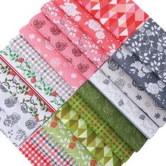 CraftsFabrics Rose Garden 40Pcs Charm Pack 100% Cotton 5″x5″ Pre-Cut Fabric for Quilting, Sewing, Arts & Crafts, Patchwork
