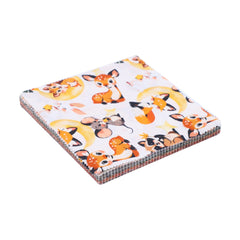 CraftsFabrics Forest Friends 40Pcs Charm Pack 100% Cotton 5″x5″ Pre-Cut Fabric for Quilting, Sewing, Arts & Crafts, Patchwork