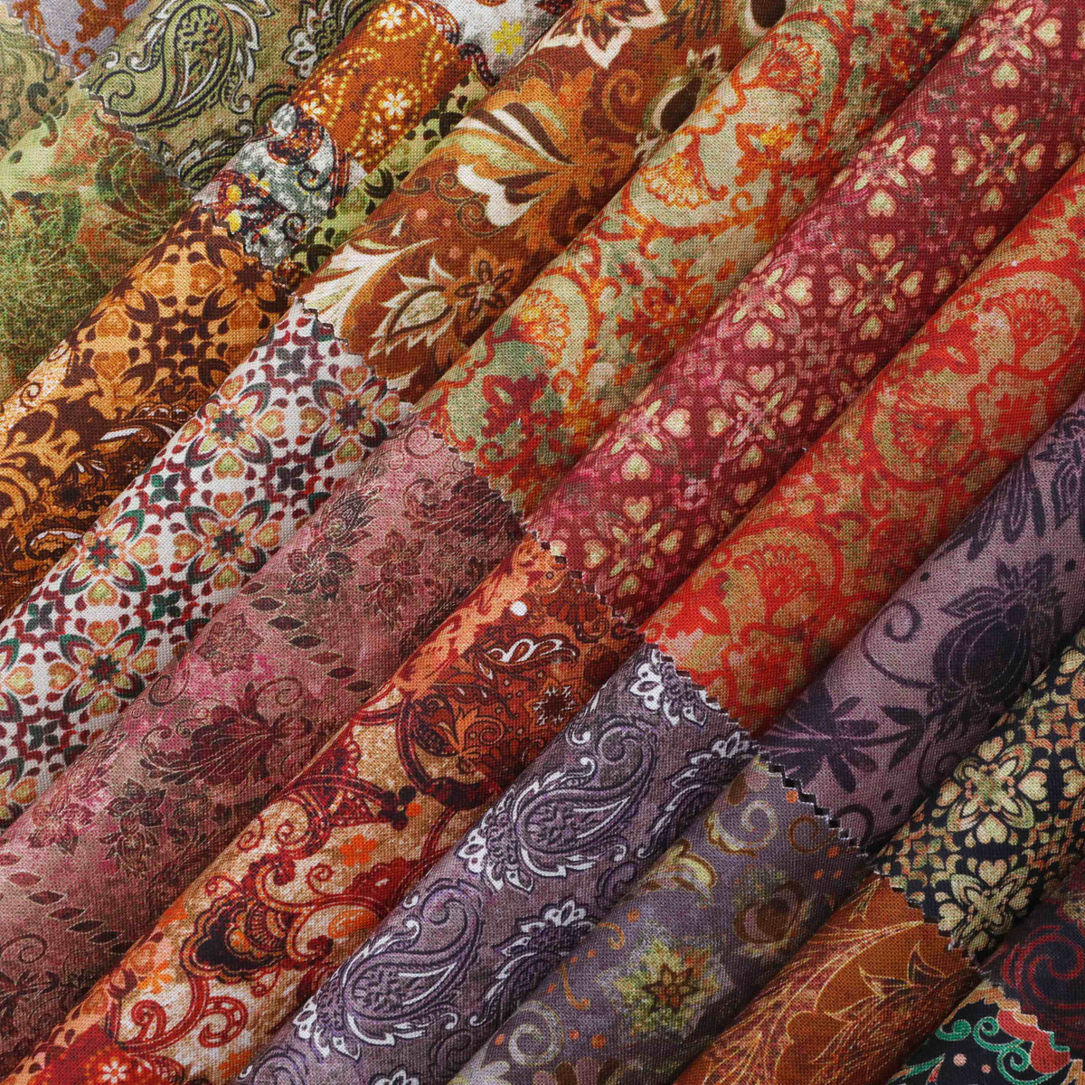 CraftsFabrics Charm Pack CraftsFabrics Rustic Tapestry 40Pcs 100% Cotton Charm Pack