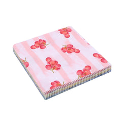 CraftsFabrics Fruit Fiesta 40Pcs Charm Pack 100% Cotton 5″x5″ Pre-Cut Fabric for Quilting, Sewing, Arts & Crafts, Patchwork