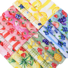 CraftsFabrics Fruit Fiesta 40Pcs Charm Pack 100% Cotton 5″x5″ Pre-Cut Fabric for Quilting, Sewing, Arts & Crafts, Patchwork