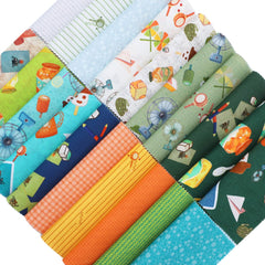 CraftsFabrics Retro Mix 40Pcs Charm Pack 100% Cotton 5″x5″ Pre-Cut Fabric for Quilting, Sewing, Arts & Crafts, Patchwork