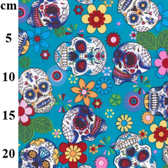 Rose & Hubble Day of the Dead 100% Cotton Skulls Digital Prints 110cm Wide Fabric for Crafting, Quilting, Home Decor, Kid's Crafting