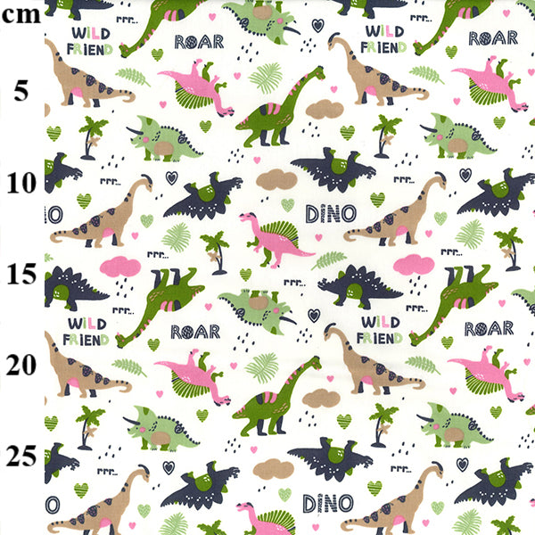 Rose & Hubble Dino Roar Cotton Fabric (CP0796)