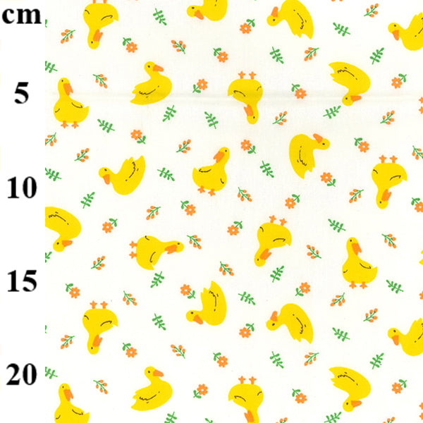 Rose & Hubble 100% Cotton Ivory Ducks and Floral Poplin Easter Fabric 112cm Wide Digital Cotton for Crafting, Sewing, Patchwork, and Dressmaking