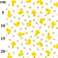 Rose & Hubble 100% Cotton Ivory Ducks and Floral Poplin Easter Fabric 112cm Wide Digital Cotton for Crafting, Sewing, Patchwork, and Dressmaking