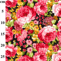 Rose and Hubble Floral Designs Medium & Large Cotton Poplin Fabric - 45” Wide Ideal for Crafting, Sewing, Patchwork, and Dressmaking