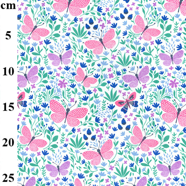 Rose & Hubble Butterfly Flowers Floral Fabric (CP0901)