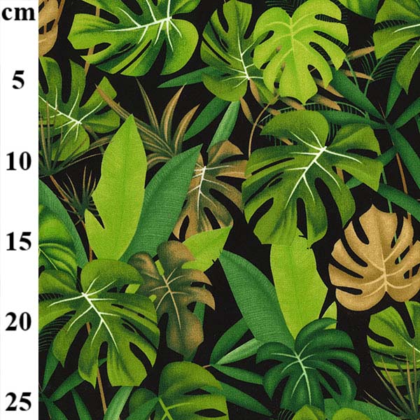 Rose & Hubble Green Tropical Palm Leaf Cotton Fabric (CP0908)