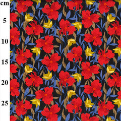 Rose & Hubble Red Flowers Floral Fabric