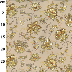 Rose & Hubble Floral Beige 100% Cotton Poplin Fabric 112cm Wide Cotton for Crafting Fabric, Sewing Fabric, Patchwork, and Dressmaking