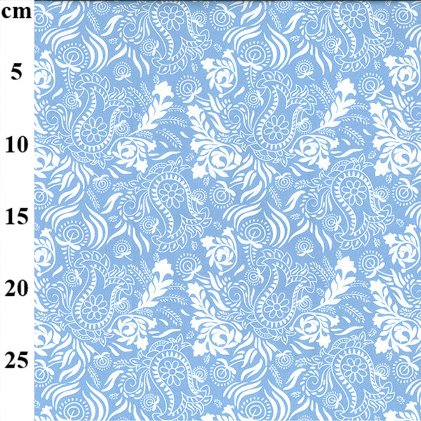 Rose & Hubble Blue Floral 100% Cotton Poplin Fabric 110cm Wide Digitally Printed Fabric for Crafting, Quilting, Home Decor, Kid's Crafting