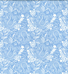 Rose & Hubble Blue Floral 100% Cotton Poplin Fabric 110cm Wide Digitally Printed Fabric for Crafting, Quilting, Home Decor, Kid's Crafting