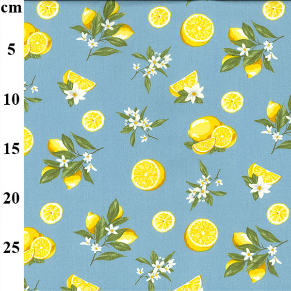 Lemon Fresh Delight Digital Cotton Printed Fabric 112cm/44" Wide 100% Cotton Poplin Print for Sewing, Quilting, Home Décor, Clothing