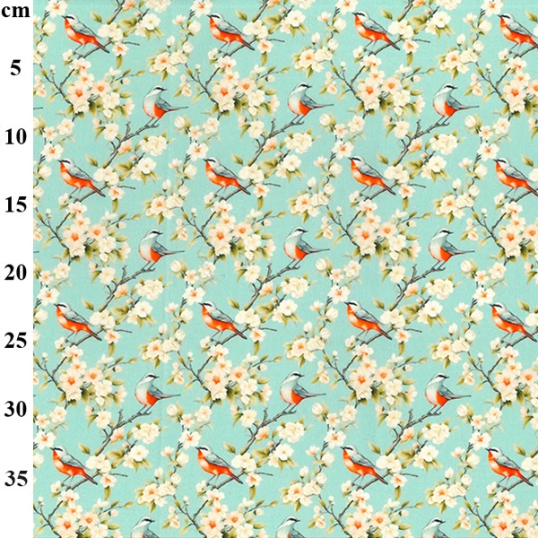 Rose &amp; Hubble, Himmelblauer Stoff mit kleinen Blümchenmustern, Meterware/Halbmeter/Fat Quarter, 100 % Baumwoll-Popeline zum Quilten, Schneidern (CP0938 SKY) 