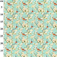 Rose &amp; Hubble, Himmelblauer Stoff mit kleinen Blümchenmustern, Meterware/Halbmeter/Fat Quarter, 100 % Baumwoll-Popeline zum Quilten, Schneidern (CP0938 SKY) 