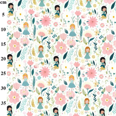 Rose &amp; Hubble, Himmelblauer Stoff mit kleinen Blümchenmustern, Meterware/Halbmeter/Fat Quarter, 100 % Baumwoll-Popeline zum Quilten, Schneidern (CP0938 SKY) 