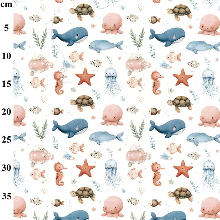 Tissu imprimé numériquement « The Sky Above Sage » de Craft Cotton Co., 100 % coton, 110 cm de large, pour loisirs créatifs, matelassage, décoration d'intérieur et loisirs créatifs pour enfants.