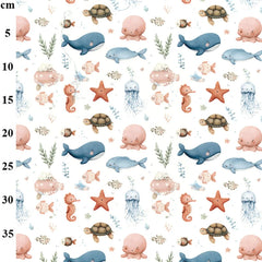 Tissu imprimé numériquement « The Sky Above Sage » de Craft Cotton Co., 100 % coton, 110 cm de large, pour loisirs créatifs, matelassage, décoration d'intérieur et loisirs créatifs pour enfants.