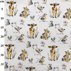 Farmyard Animal 100% Quilting Cotton Poplin Fabric