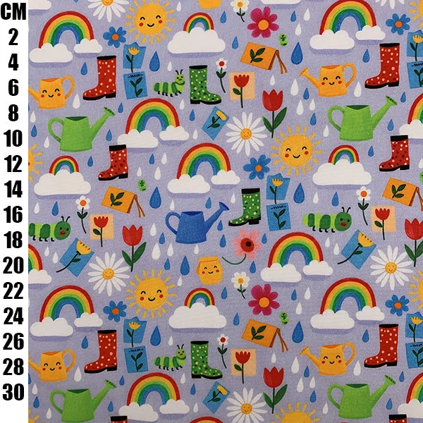 Rose &amp; Hubble, Himmelblauer Stoff mit kleinen Blümchenmustern, Meterware/Halbmeter/Fat Quarter, 100 % Baumwoll-Popeline zum Quilten, Schneidern (CP0938 SKY) 