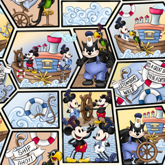 Mickey Mouse auf Schokoladenfarbe, 100 % Baumwolle, 145 cm breit, digitaler Stoff, ideal zum Basteln, Quilten, Nähen, Schneidern, Kinderbasteln