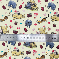 Crafty By Chatham Glyn Winnie Loves 100% Cotton Fabric 112cm Wide Digital Printed Craft Cotton for Sewing, Quilting & Dressmaking