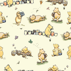 Crafty by Chatham Glyn 100% Cotton Winnie The Pooh Percale 7Pcs Fat Quarter Bundle Packs for Quilting, Arts, Crafts, DIY Projects