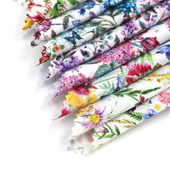 CraftsFabrics 40pcs Floral Prints Porcelain Prints 5" X 5" Charm Packs DIY Cotton Fabric For Sewing Crafting Patchwork - Artistic Flora