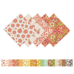 CraftsFabrics 2,5'' x 44'' Floral &amp; Checkered 42Pcs Charm Pack Tissu prédécoupé 100% coton pour quilting, scrapbooking, couture, patchwork