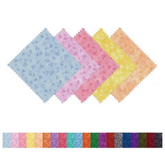 CraftsFabrics 2,5'' x 44'' Floral &amp; Checkered 42Pcs Charm Pack Tissu prédécoupé 100% coton pour quilting, scrapbooking, couture, patchwork