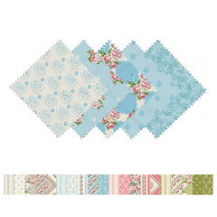 CraftsFabrics 2,5'' x 44'' Floral &amp; Checkered 42Pcs Charm Pack Tissu prédécoupé 100% coton pour quilting, scrapbooking, couture, patchwork