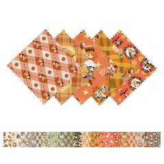 CraftsFabrics Forest Friends 40Pcs Charm Pack 100% Cotton 5″x5″ Pre-Cut Fabric for Quilting, Sewing, Arts & Crafts, Patchwork