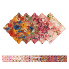 CraftsFabrics Bloom Brush 40Pcs Charm Pack 100% Cotton 5″x5″ Pre-Cut Fabric for Quilting, Sewing, Arts & Crafts, Patchwork