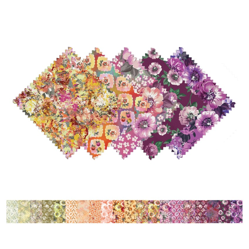 CraftsFabrics Bold Bohemian 40Pcs Charm Pack 100% Cotton 5″x5″ Pre-Cut Fabric for Quilting, Scrapbooking, Sewing, Arts & Crafts, Patchwork