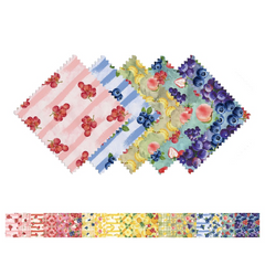 CraftsFabrics Fruit Fiesta 40Pcs Charm Pack 100% Cotton 5″x5″ Pre-Cut Fabric for Quilting, Sewing, Arts & Crafts, Patchwork