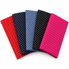 CraftsFabrics 5Pcs Polka Dots 100% Cotton Fat Quarters Bundle