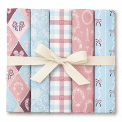 Bows and Ballet 100% Cotton 5Pcs Fat Quarters Fabric Bundle