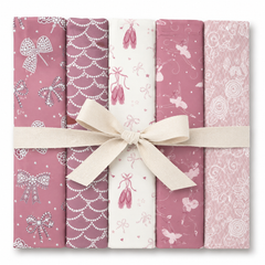 Bows and Ballet 100% Cotton 5Pcs Fat Quarters Fabric Bundle