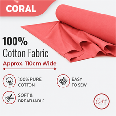 CraftsFabrics Plain Dyed Homespun Cotton Fabric