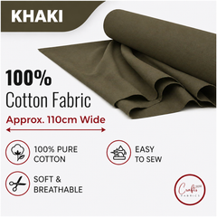 CraftsFabrics Plain Dyed Homespun Cotton Fabric
