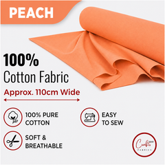 CraftsFabrics Plain Dyed Homespun Cotton Fabric