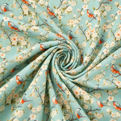 Rose &amp; Hubble, Himmelblauer Stoff mit kleinen Blümchenmustern, Meterware/Halbmeter/Fat Quarter, 100 % Baumwoll-Popeline zum Quilten, Schneidern (CP0938 SKY) 