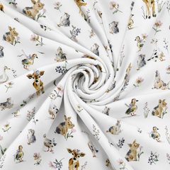 Farmyard Animal 100% Quilting Cotton Poplin Fabric