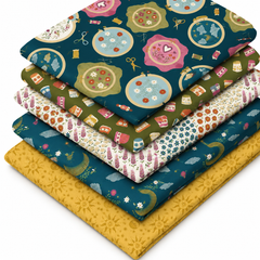 The Craft Cotton Co Celestial Stitches by Kimberley Hind 100% Cotton 45x55cm Wide 5Pcs Fat Quarter Bundle for Sewing, Quilting, Dressmaking