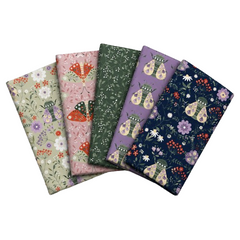 Craft Cotton Co. 100 % Baumwolle, Flutter &amp; Folk (45 x 55 cm), 5-teiliges Fat Quarter-Bündel zum Basteln, Patchwork, Nähen, Heimdeko, Kinderbasteln
