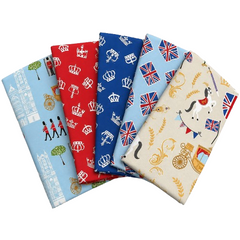 A Royal Celebration 5Pcs Fat Quarters Bundle 45x55cm Wide Craft Material for Crafting, Sewing, Home Décor, Kid's Craft