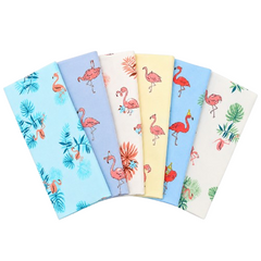 CraftsFabrics 6pcs/Lot 50cmx40cm Flamingo Dreams Fat Quarter Bundle 100% Cotton Precut Craft Fabric Squares for Quilting, Crafts, DIY Projects