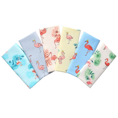 CraftsFabrics 6pcs/Lot 50cmx40cm Flamingo Dreams Fat Quarter Bundle 100% Cotton Precut Craft Fabric Squares for Quilting, Crafts, DIY Projects
